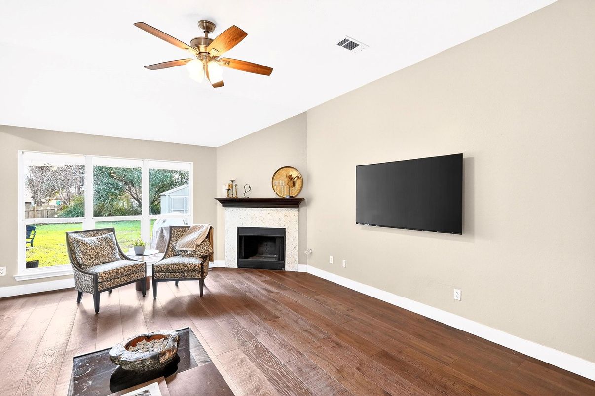 Fireplace, Interior, Wood Texture Flooring