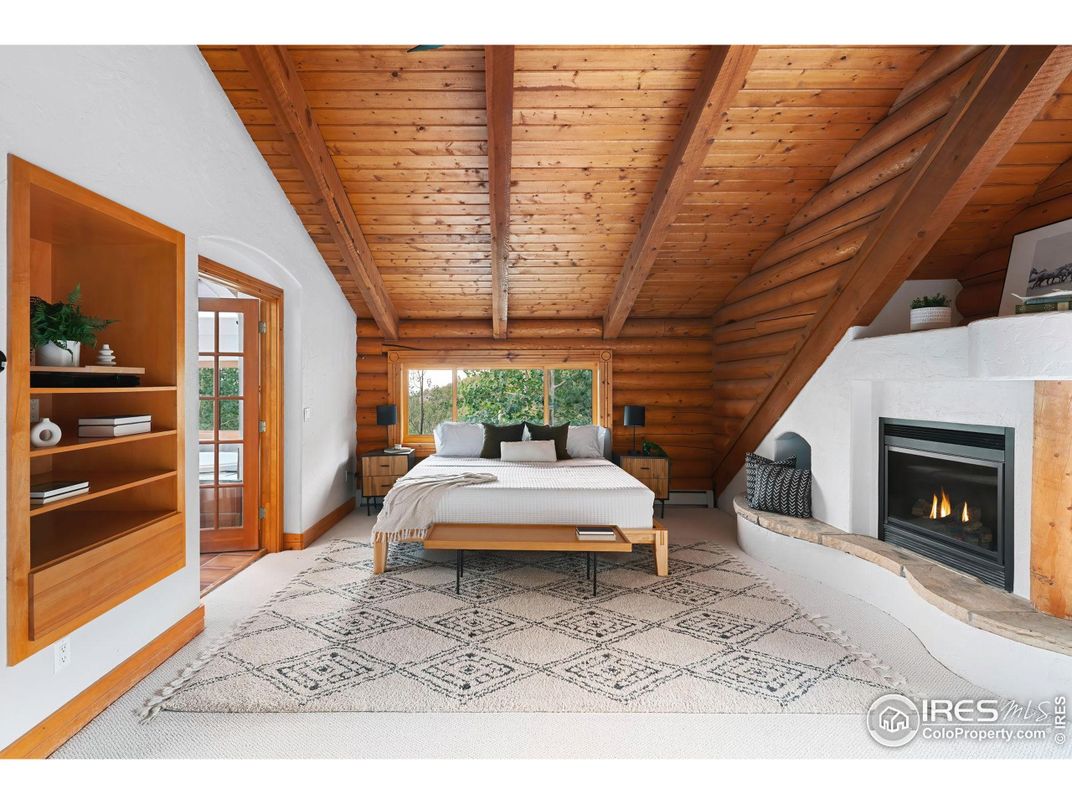 Bedroom, Fireplace, Interior, Wooden Beams, Wooden Ceilings