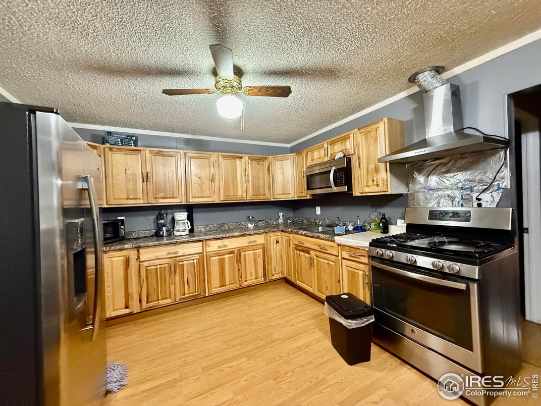 Interior, Kitchen, Stainless Steel Appliances, Wood Texture Flooring