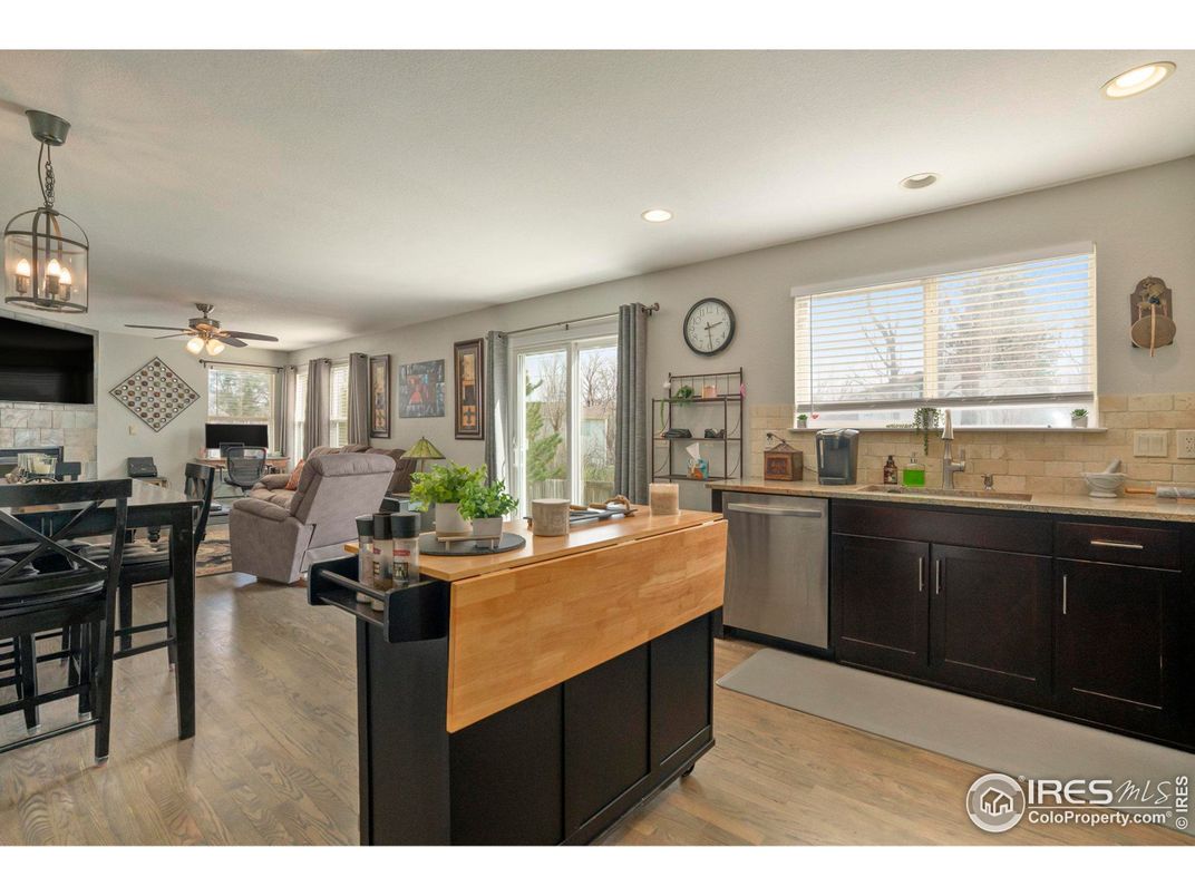 Dining room, Interior, Kitchen, Living room, Pendant Lights, Recessed Lighting, Wood Texture Flooring