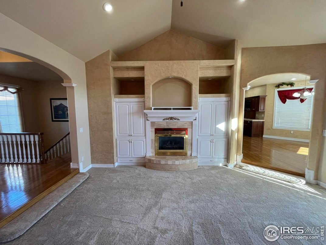 Fireplace, Interior, Recessed Lighting, Wood Texture Flooring