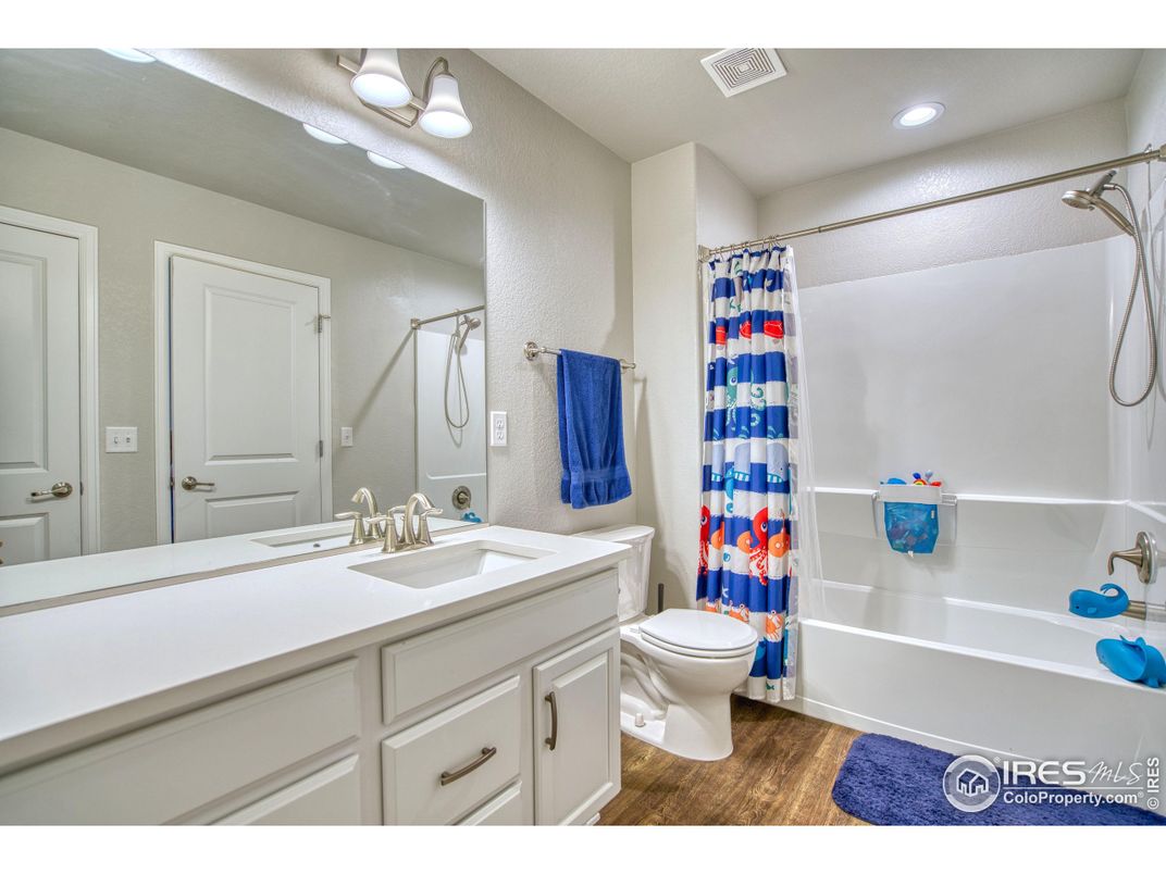 Bathroom, Interior, Recessed Lighting, Wood Texture Flooring