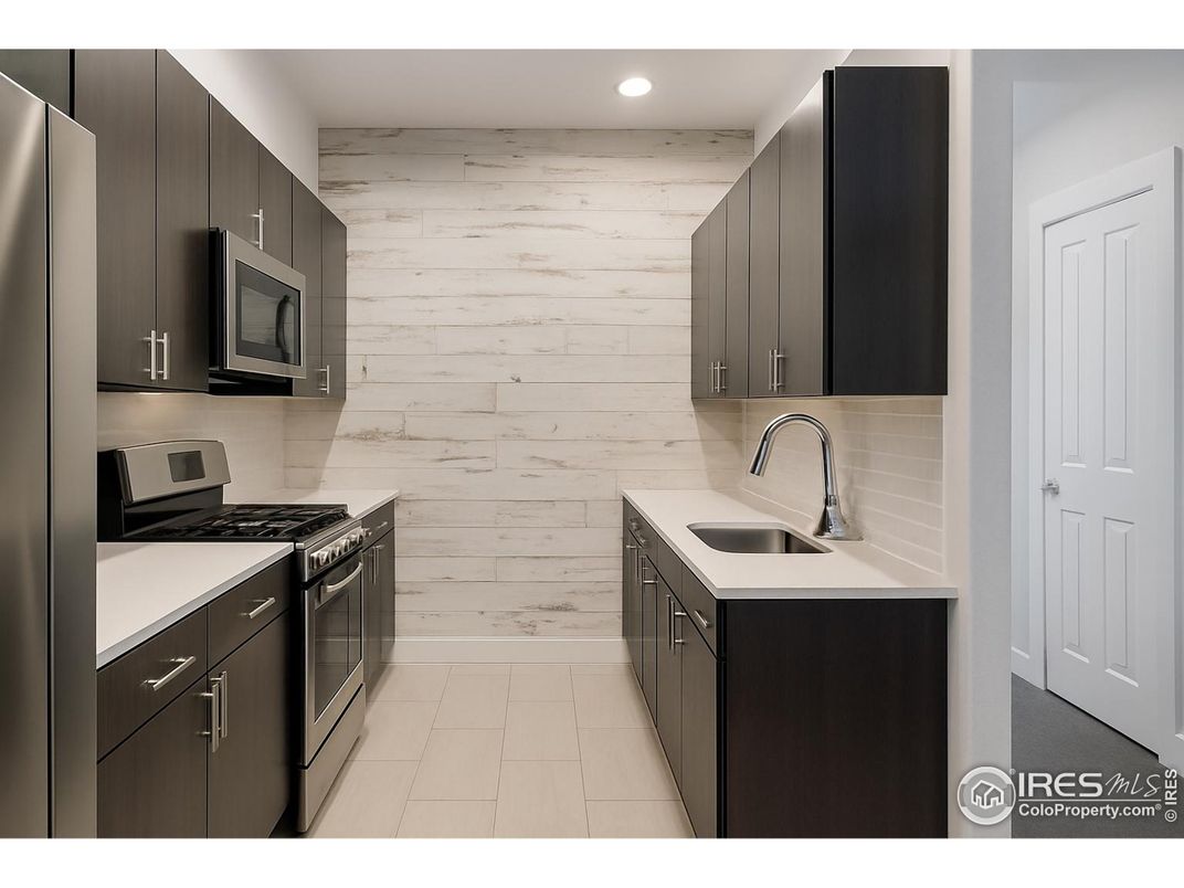 Interior, Kitchen, Recessed Lighting, Stainless Steel Appliances, Wooden Walls