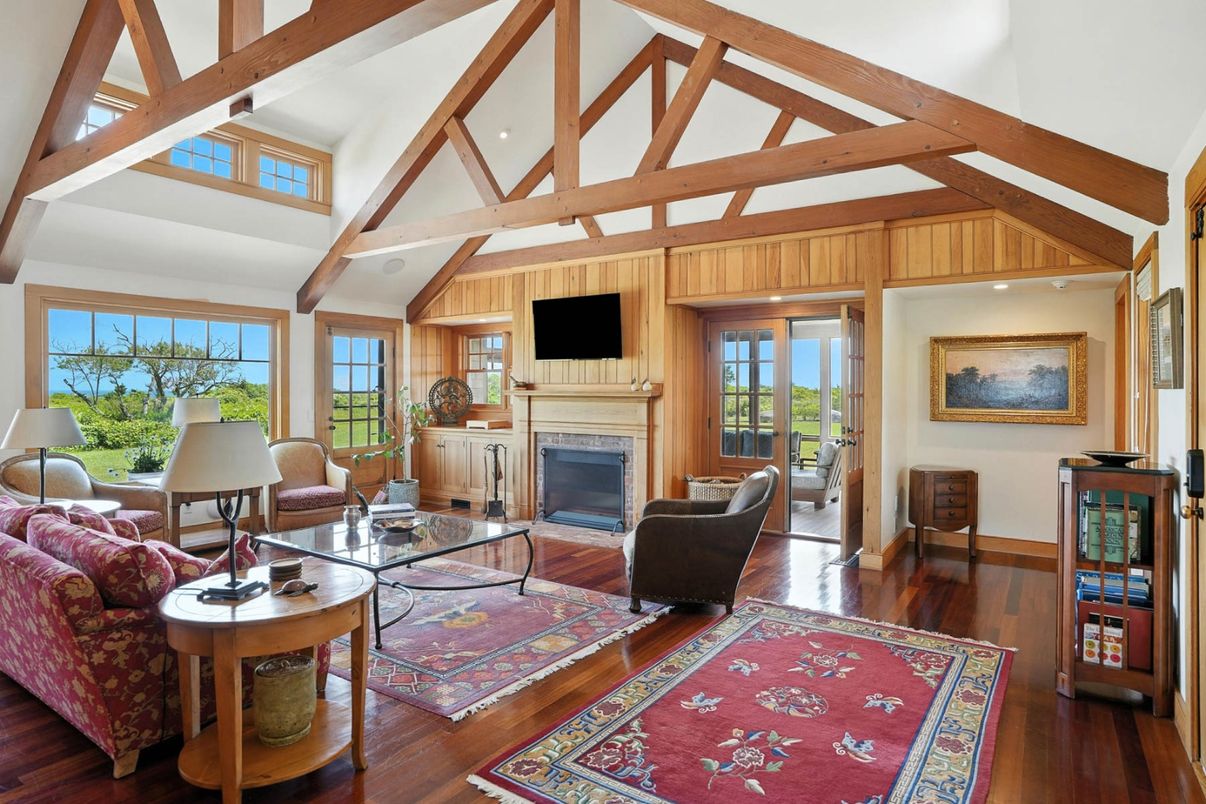 Fireplace, Interior, Living room, Wooden Beams, Wood Texture Flooring, Wooden Walls