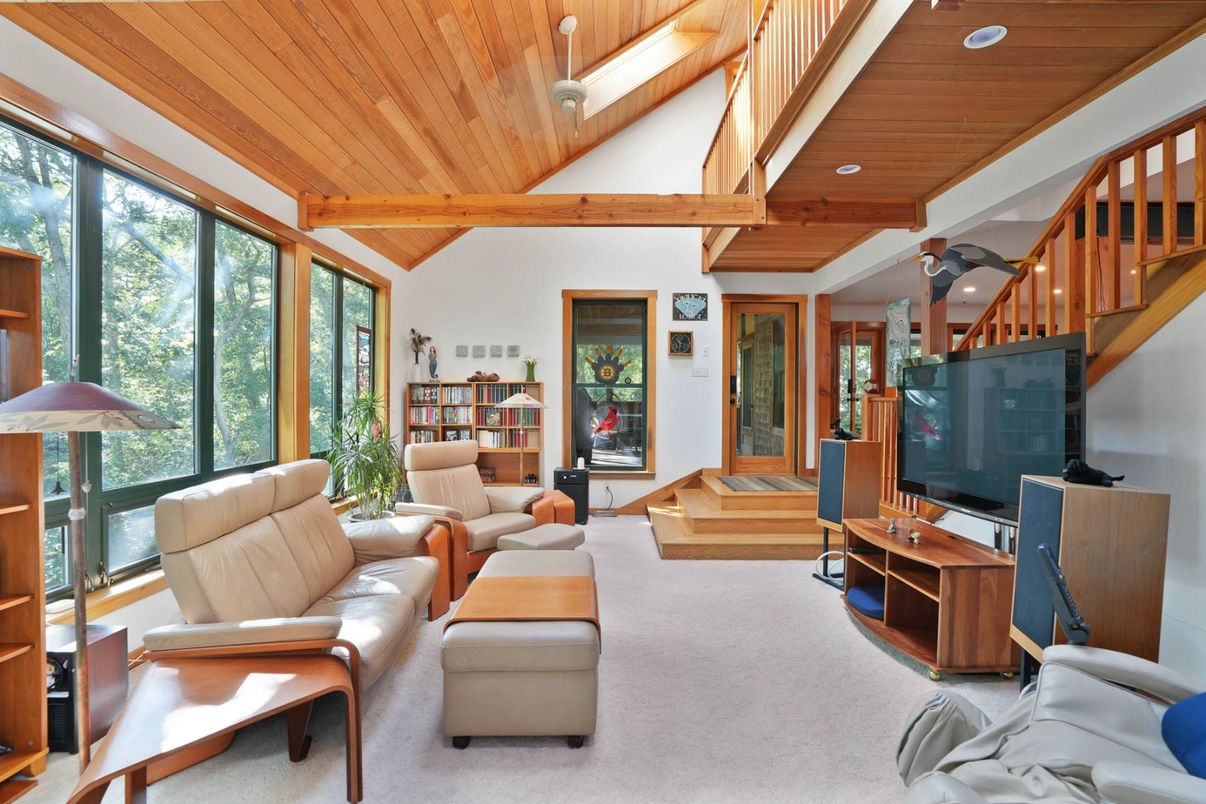 Interior, Living room, Recessed Lighting, Wooden Beams, Wooden Ceilings