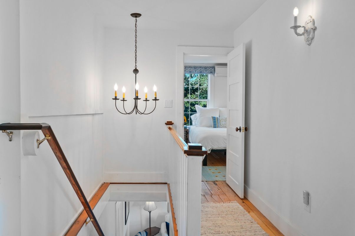 Bedroom, Chandelier, Interior, Wood Texture Flooring