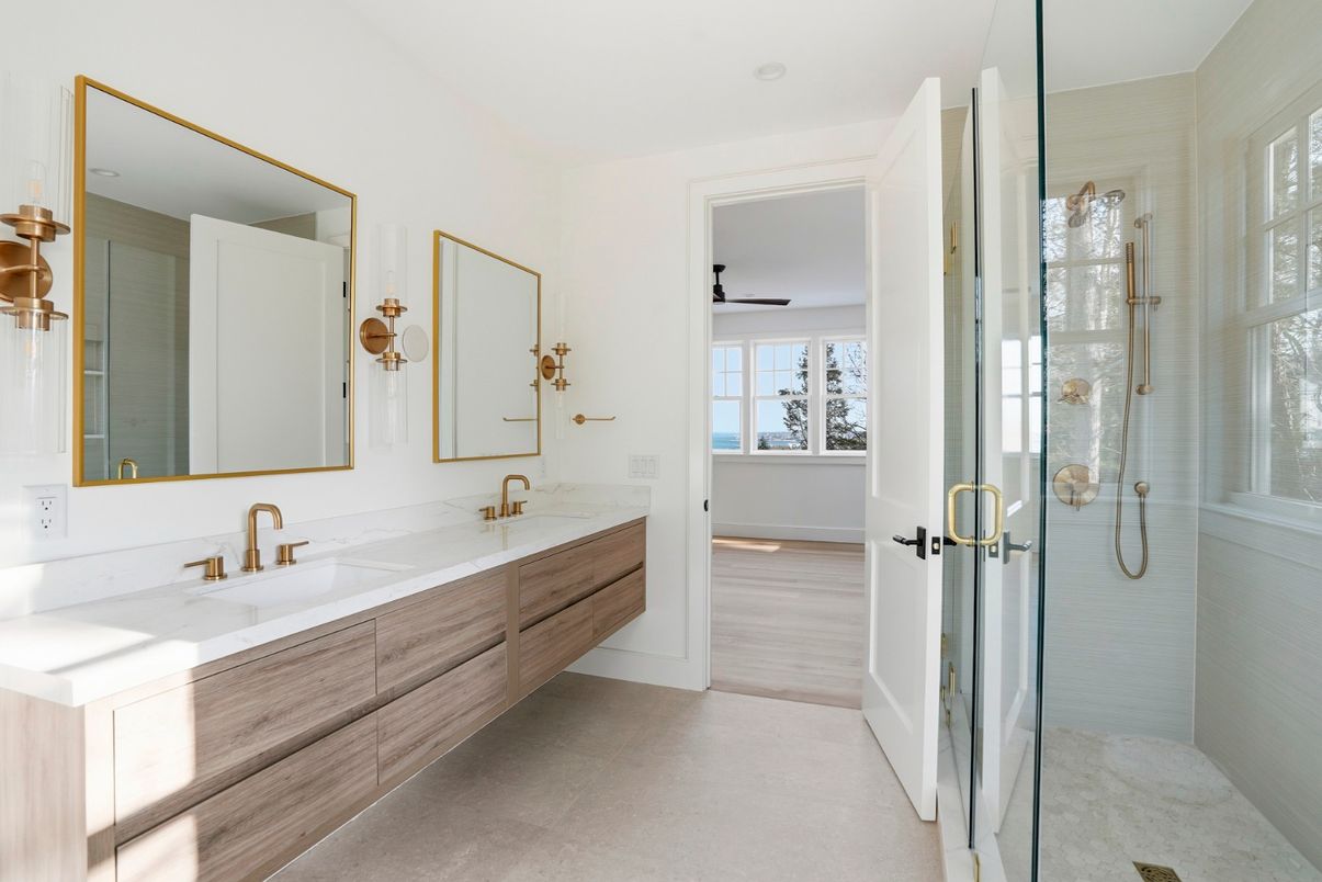 Bathroom, Dual Sink Vanities, Glass Shower, Interior