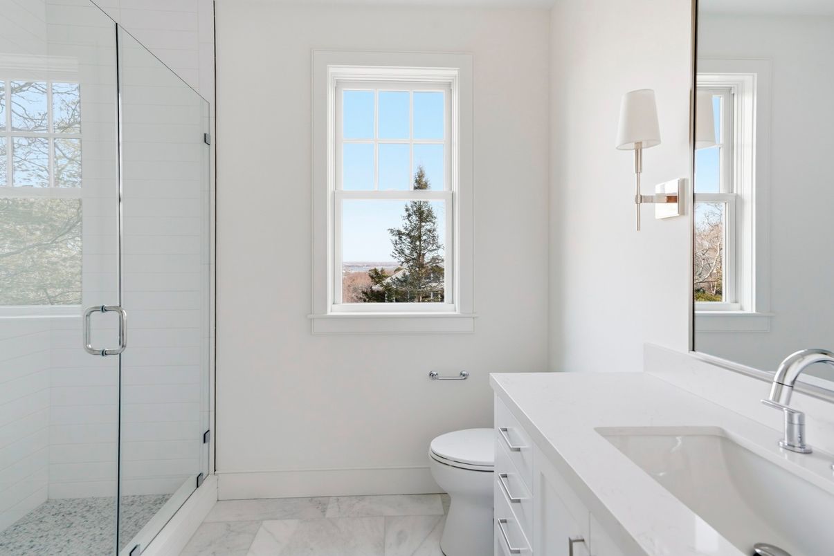 Bathroom, Glass Shower, Interior, Marble