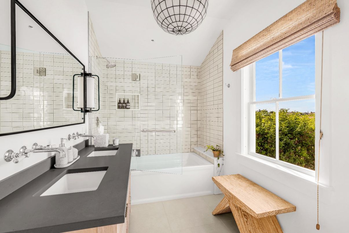 Bathroom, Dual Sink Vanities, Glass Shower, Interior