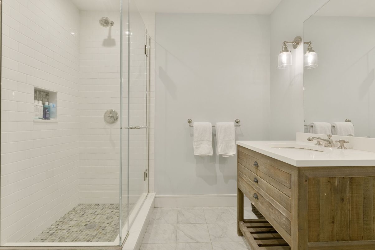 Bathroom, Glass Shower, Interior, Marble