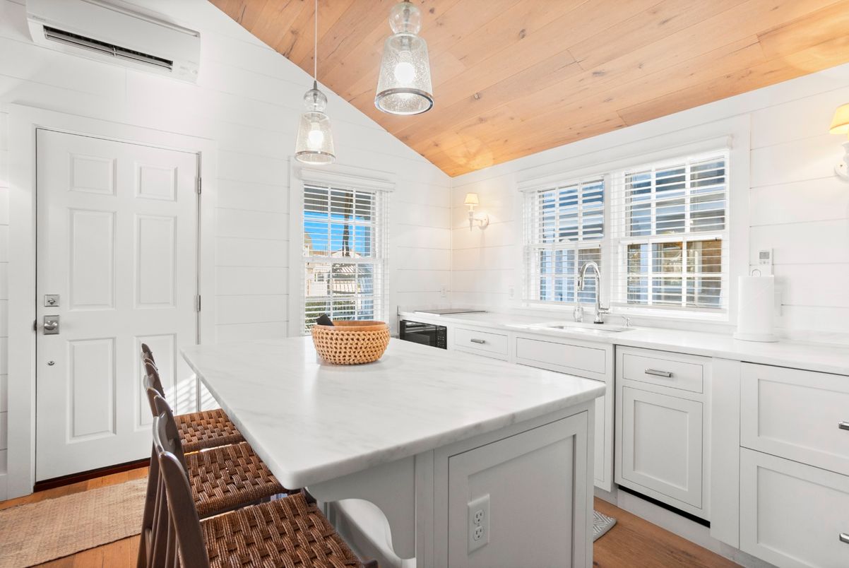 Interior, Kitchen, Pendant Lights, Wooden Ceilings, Wood Texture Flooring