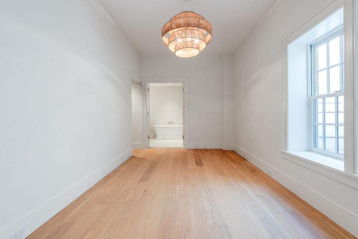 Chandelier, Empty room, Interior, Wood Texture Flooring