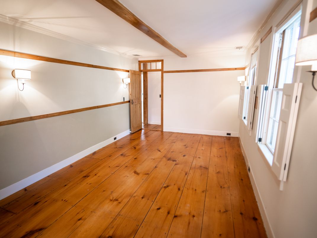 Empty room, Interior, Wooden Beams, Wood Texture Flooring