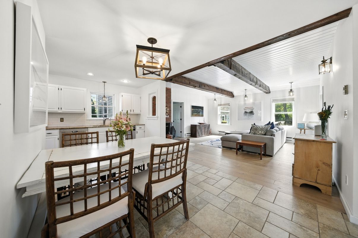 Dining room, Interior, Kitchen, Living room, Pendant Lights, Recessed Lighting, Wood Texture Flooring