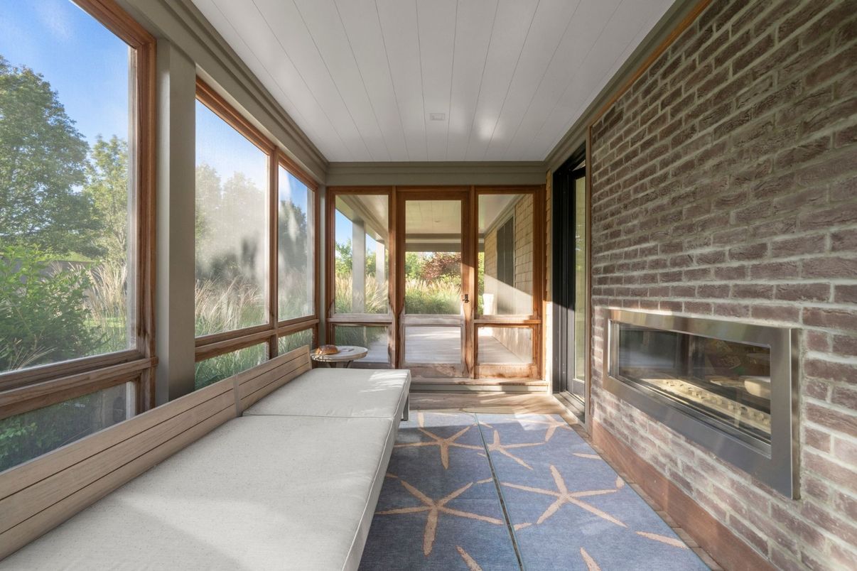 Fireplace, Interior, Stone Walls, Sun Room