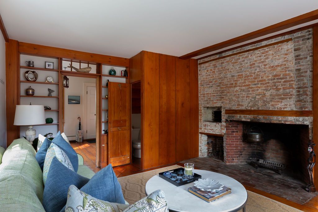 Fireplace, Interior, Living room, Stone Walls, Wood Texture Flooring