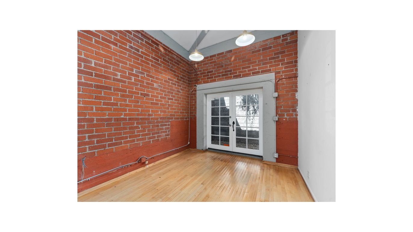 Empty room, Interior, Stone Walls, Wood Texture Flooring