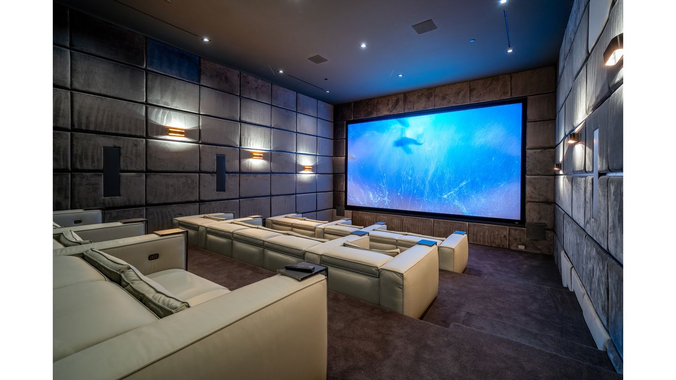Home Theatre Room, Interior, Projection Screen, Recessed Lighting, Theatre Room