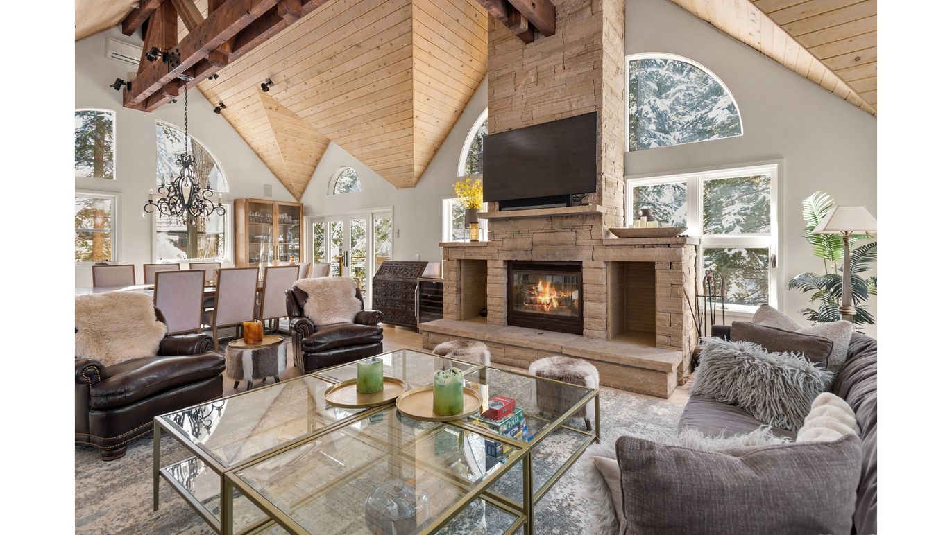 Dining room, Fireplace, Interior, Living room, Wooden Beams, Wooden Ceilings, Wooden Walls