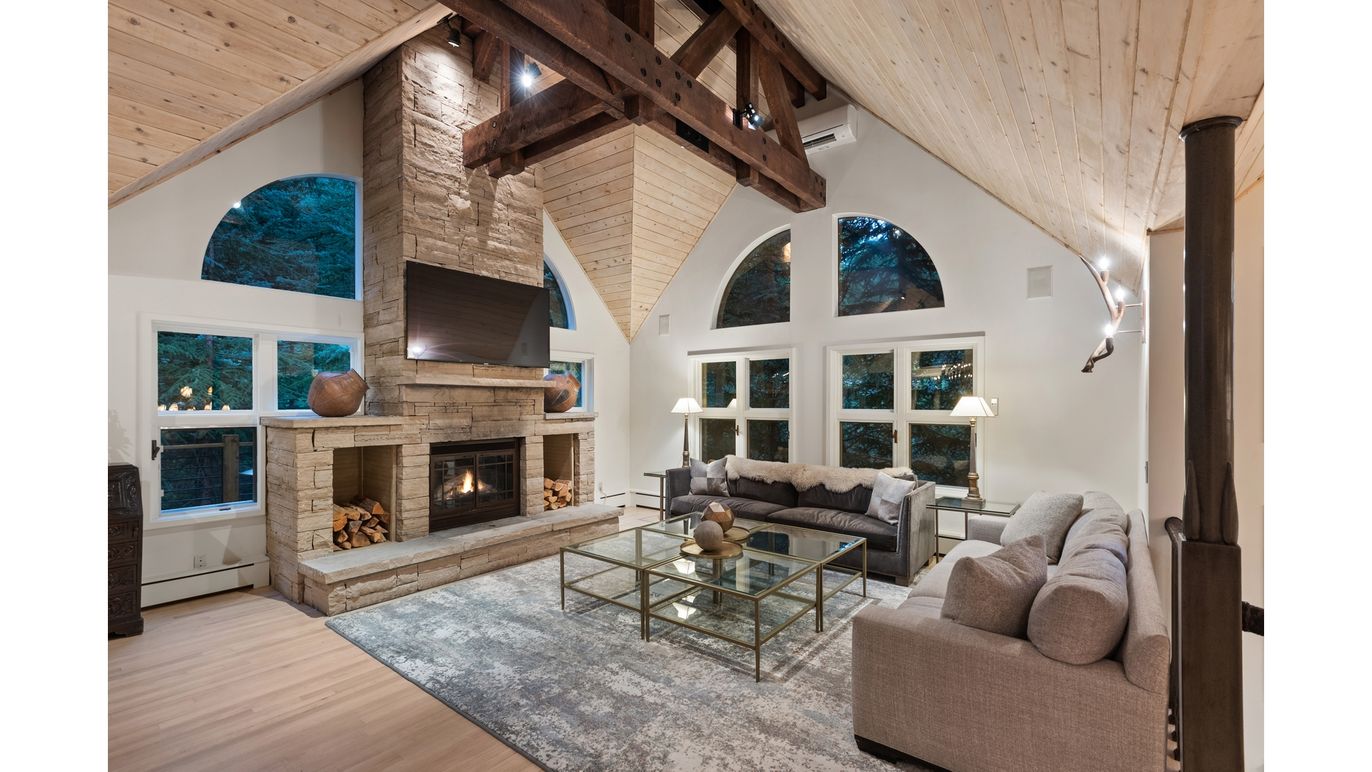 Fireplace, Interior, Living room, Stone Walls, Wooden Beams, Wooden Ceilings, Wood Texture Flooring