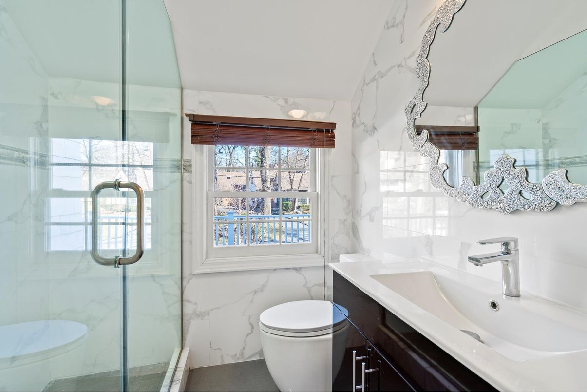 Bathroom, Glass Shower, Interior, Marble Walls