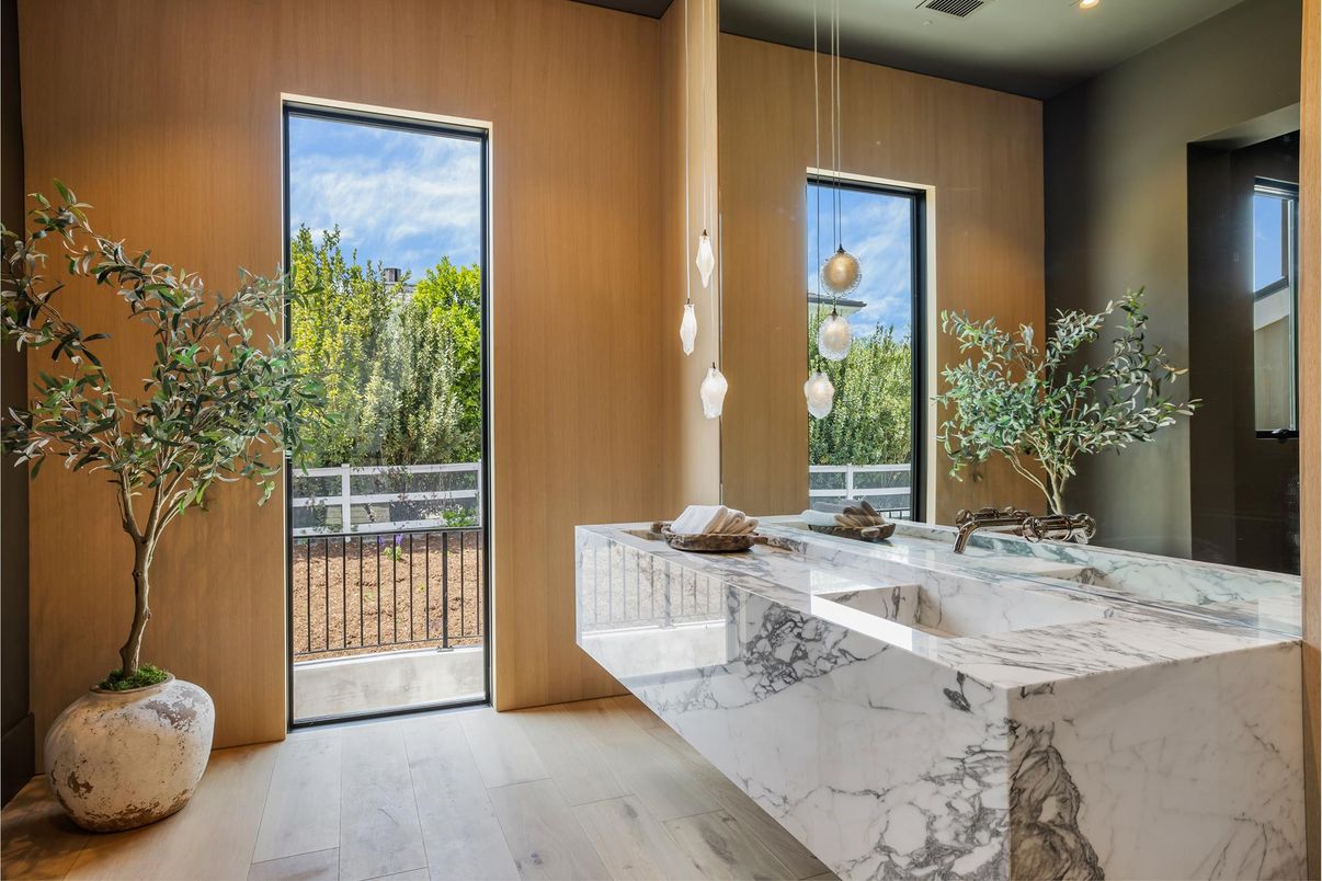 Interior, Pendant Lights, Recessed Lighting, Wood Texture Flooring, Wooden Walls