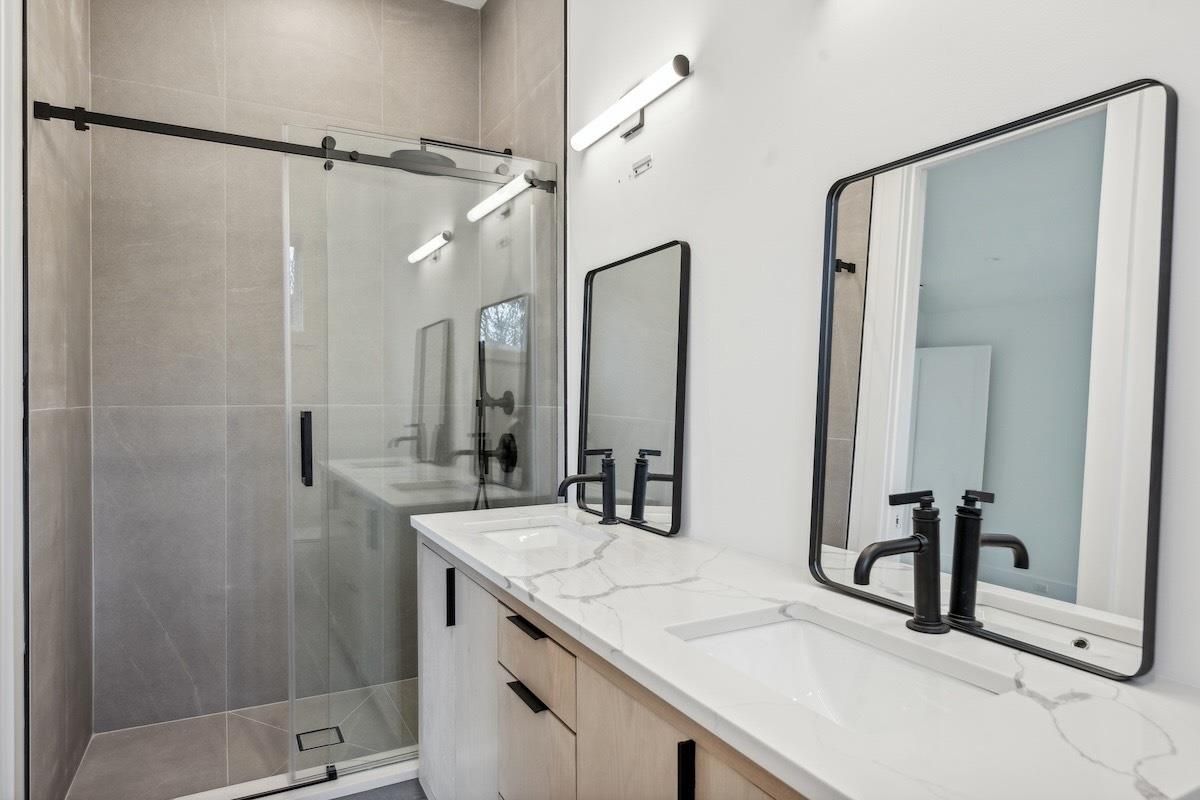 Bathroom, Dual Sink Vanities, Glass Shower, Interior