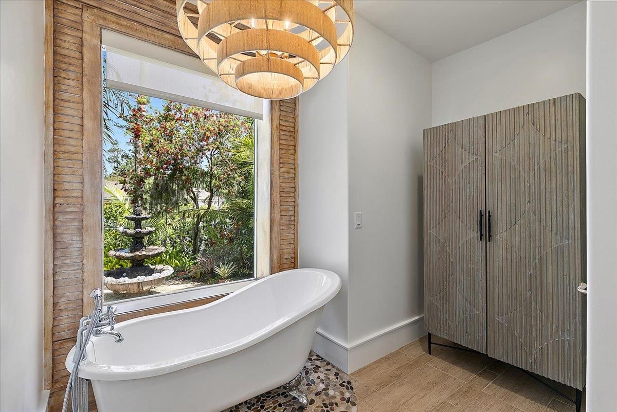 Bathroom, Free Standing Baths, Interior, Wood Texture Flooring