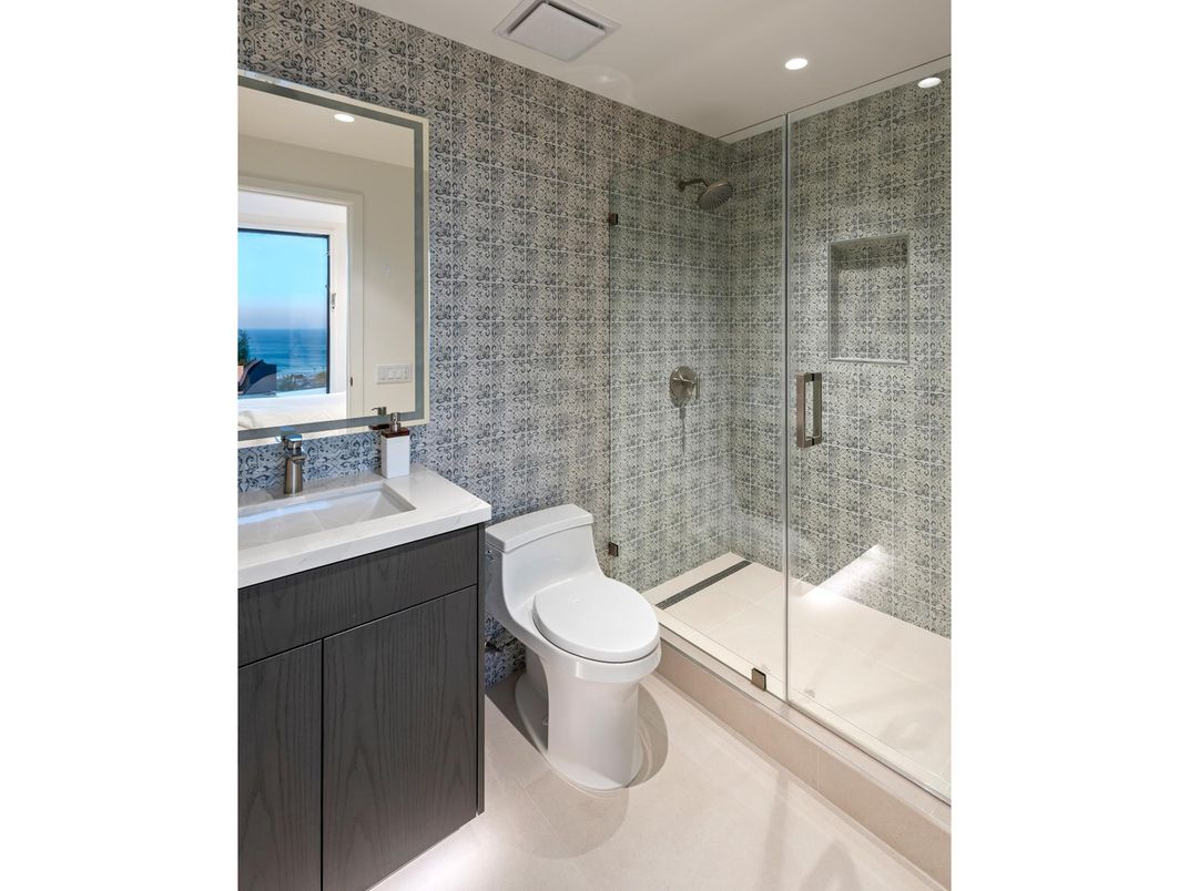 Bathroom, Glass Shower, Interior, Recessed Lighting, Water
