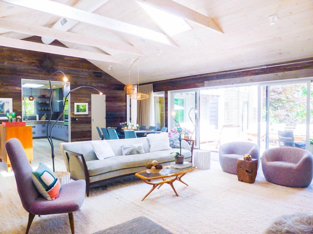 Chandelier, Dining room, Fireplace, Interior, Living room, Pendant Lights, Recessed Lighting, Wooden Ceilings, Wood Texture Flooring