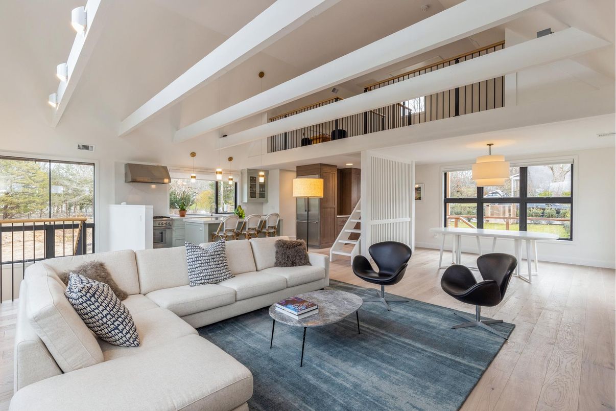 Dining room, Interior, Kitchen, Living room, Pendant Lights, Recessed Lighting, Wood Texture Flooring
