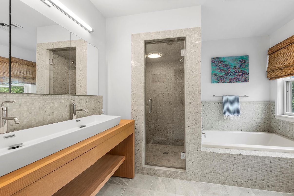 Bathroom, Dual Sink Vanities, Glass Shower, Interior