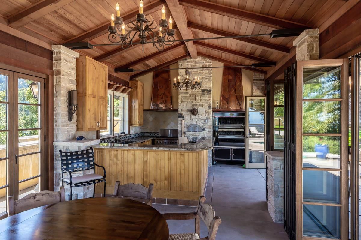 Chandelier, Interior, Kitchen, Stone Walls, Wooden Beams, Wooden Ceilings