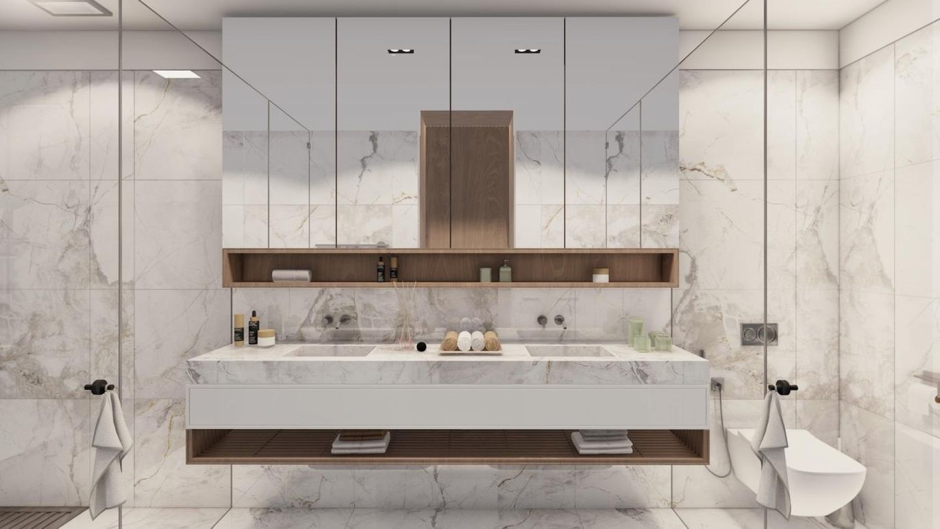 Bathroom, Interior, Marble, Marble Walls