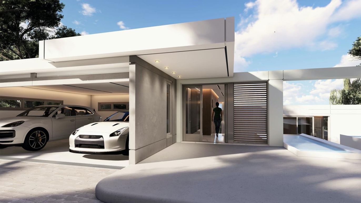 Exterior, Facade, Modern