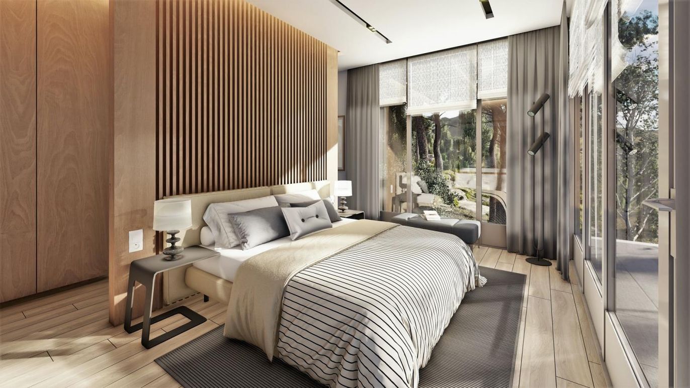 Bedroom, Interior, Wood Texture Flooring