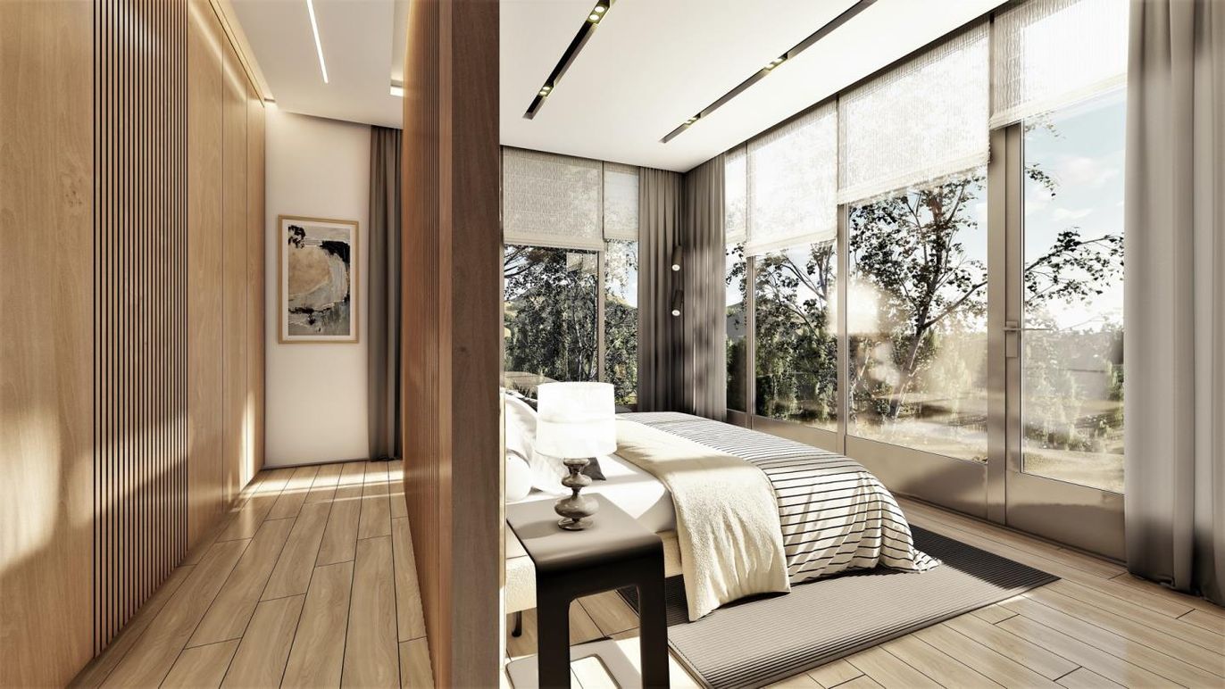 Bedroom, Interior, Wood Texture Flooring