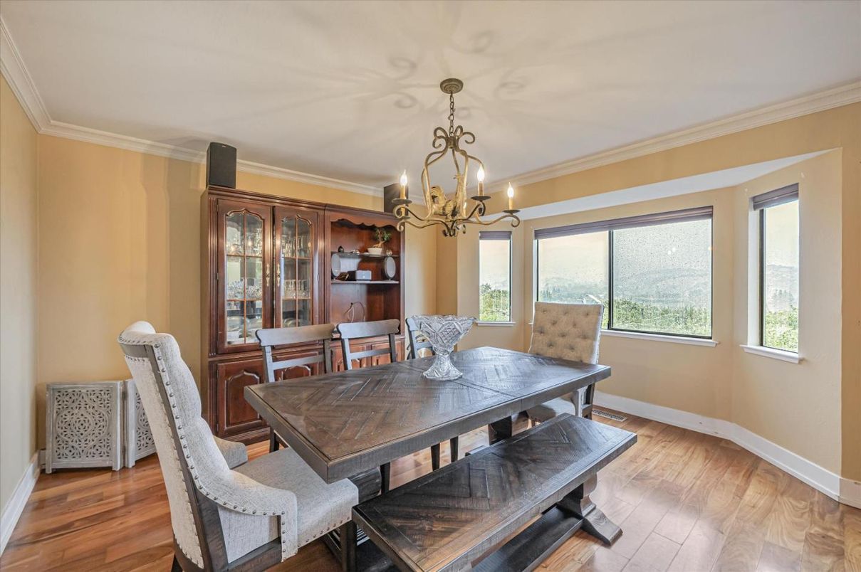 Chandelier, Dining room, Interior, Wood Texture Flooring