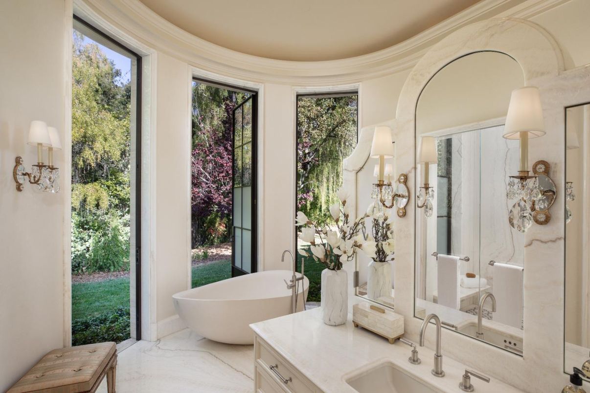 Bathroom, Dual Sink Vanities, Free Standing Baths, Interior, Marble