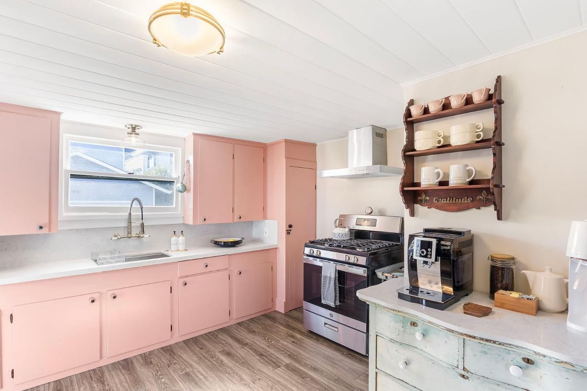 Interior, Kitchen, Wood Texture Flooring