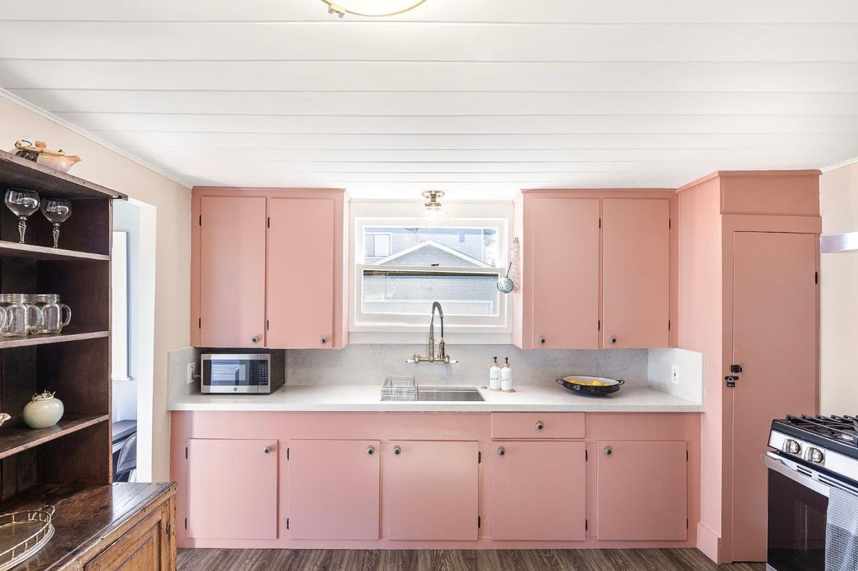 Interior, Kitchen, Wood Texture Flooring