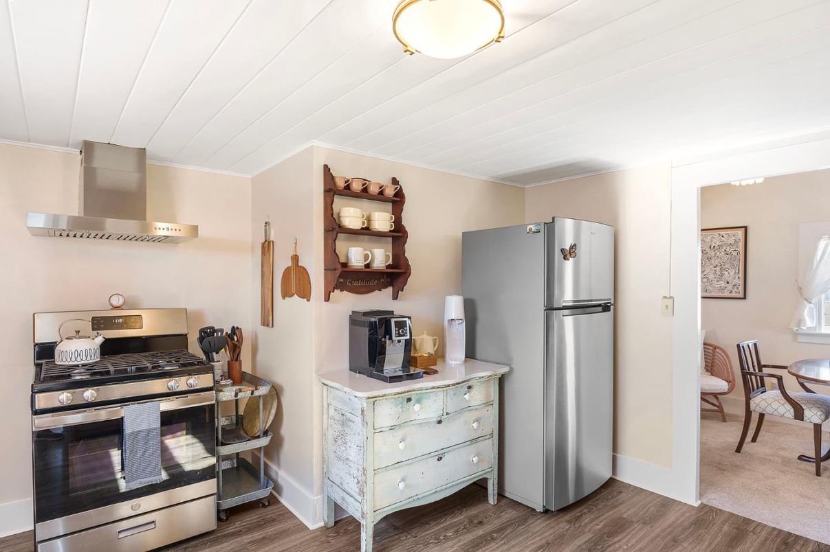 Interior, Kitchen, Stainless Steel Appliances, Wood Texture Flooring