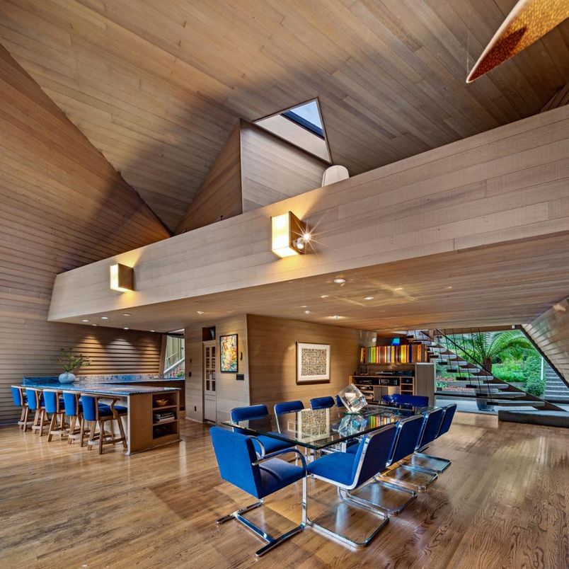 Dining room, Interior, Kitchen, Recessed Lighting, Wooden Ceilings, Wood Texture Flooring