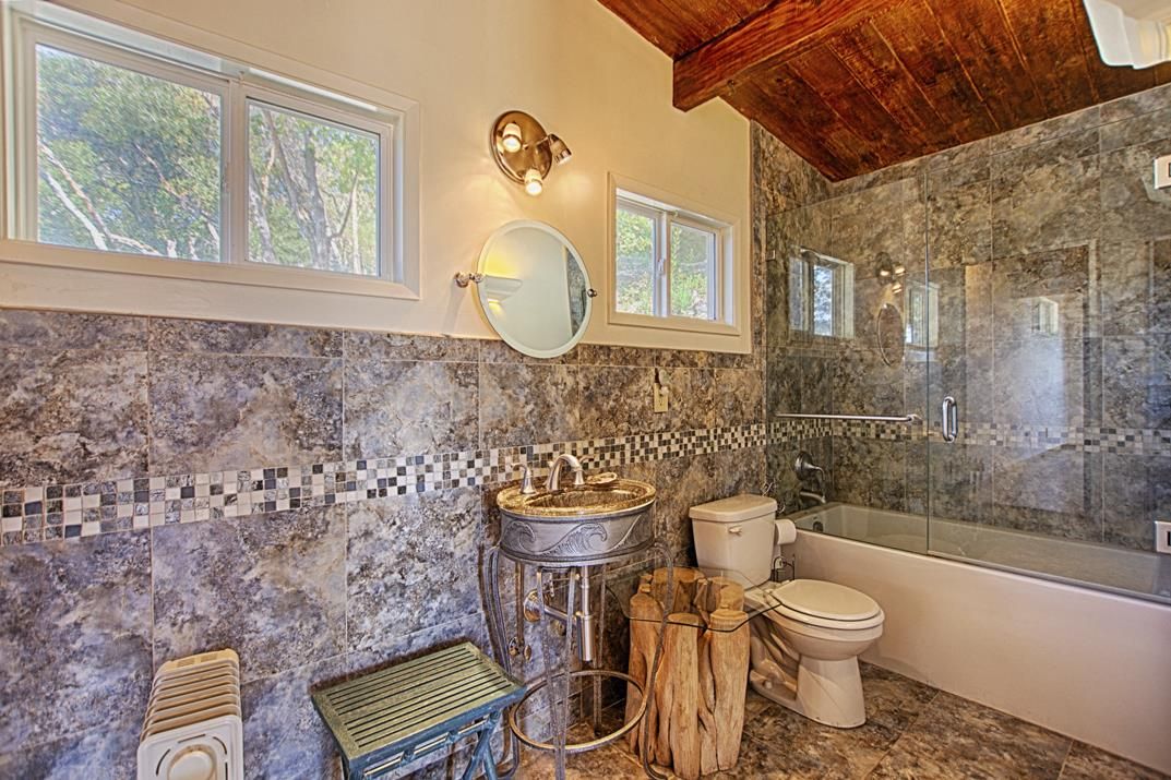Bathroom, Glass Shower, Interior, Wooden Beams, Wooden Ceilings