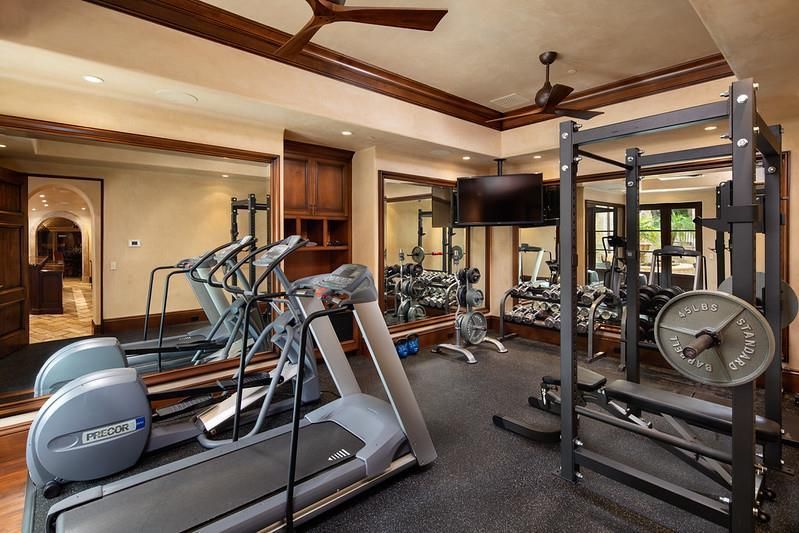 Fitness Equipment, Gym, Interior, Recessed Lighting