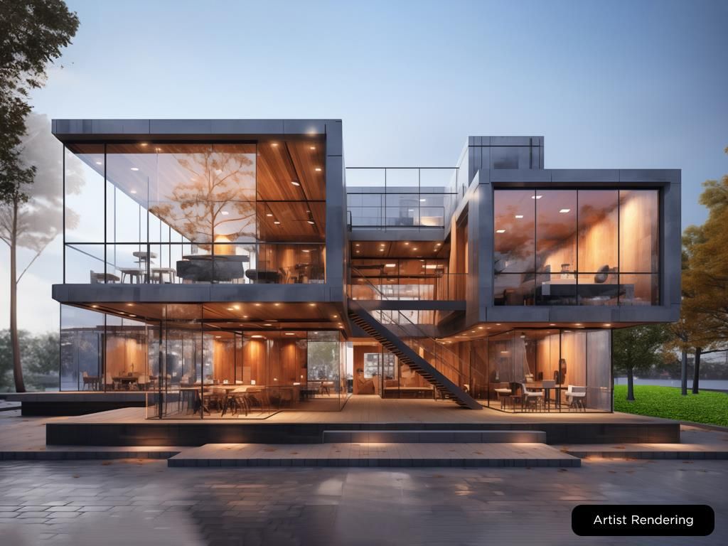 Exterior, Facade, Modern