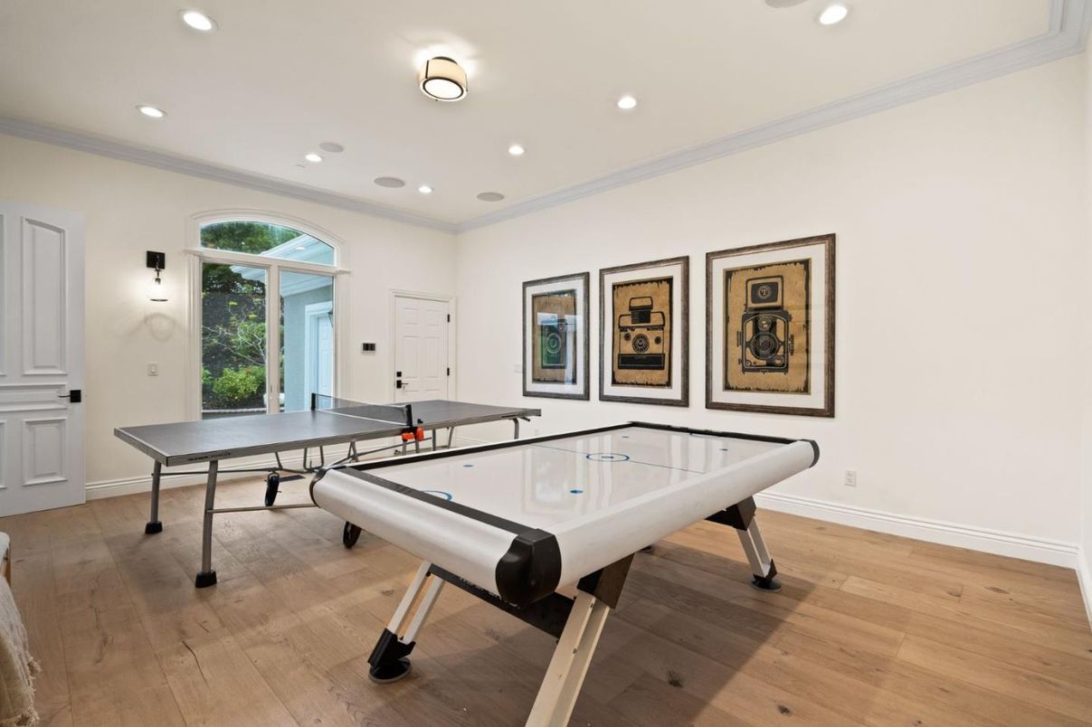 Game Room, Interior, Recessed Lighting, Wood Texture Flooring