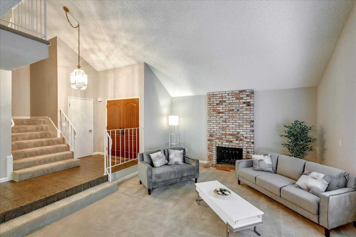 Fireplace, Interior, Living room, Pendant Lights