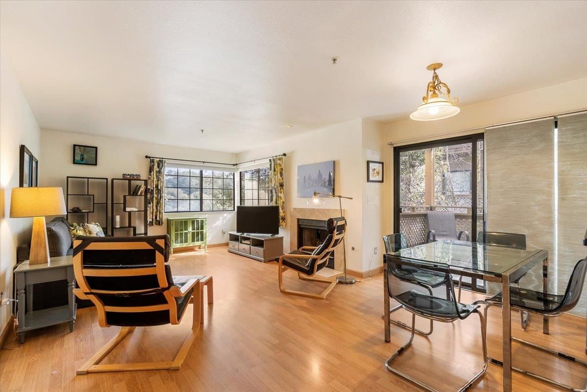 Dining room, Fireplace, Interior, Wood Texture Flooring