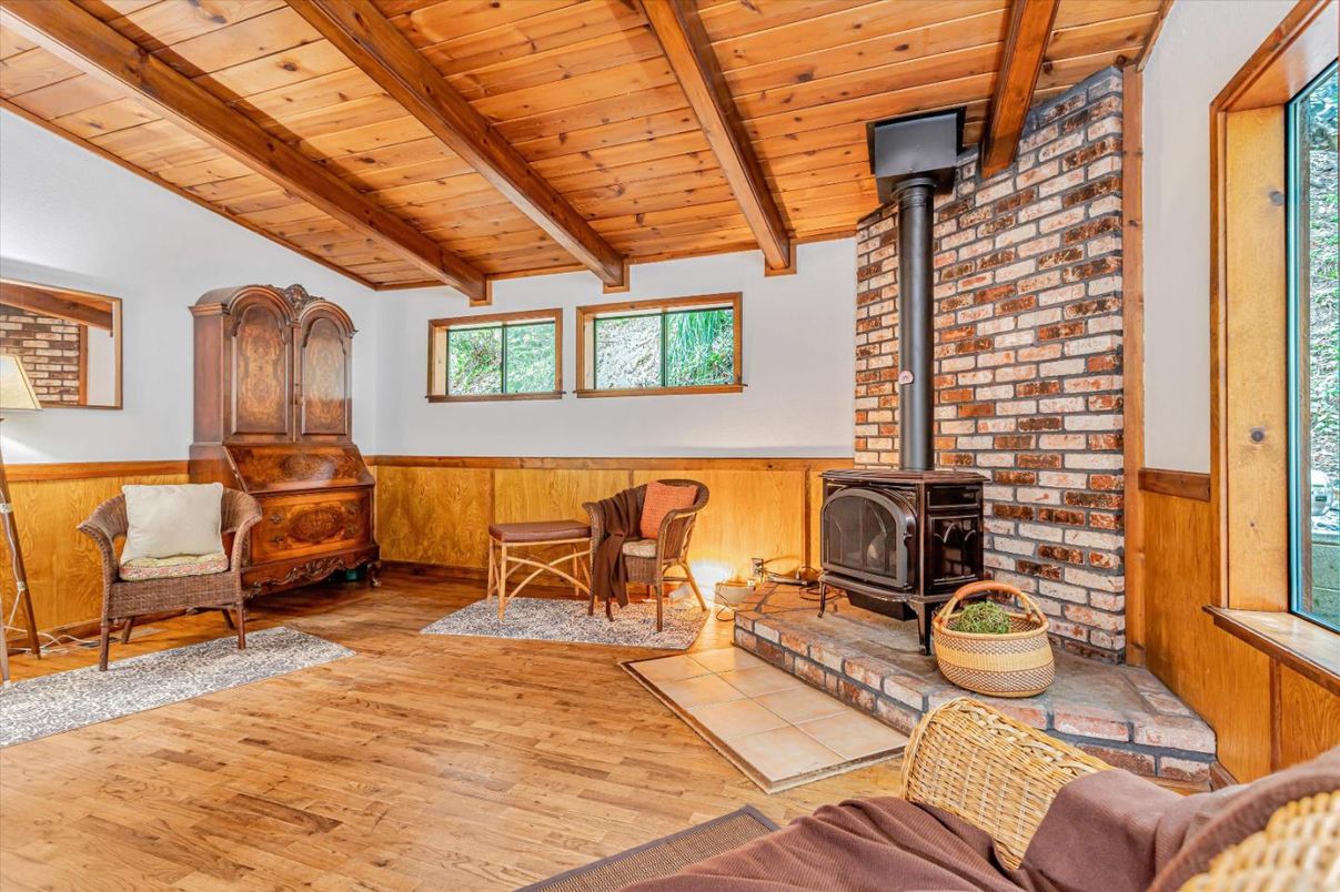 Fireplace, Interior, Living room, Stone Walls, Wooden Beams, Wooden Ceilings, Wood Texture Flooring